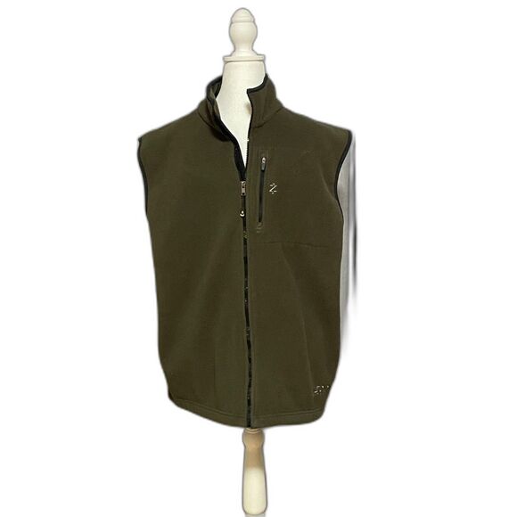 Izod Olive Fleece Vest Men’s Large – Great Layering Piece - Picture 1 of 10
